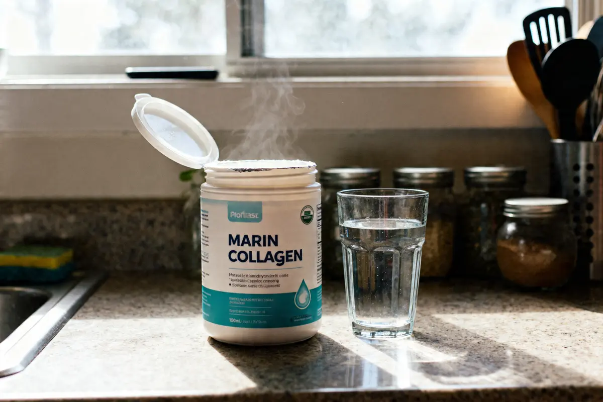 pexels-michal-pech-213601-757318 (1) Pot de collagène marin et verre d'eau soulignant les dangers du collagène marin potentiel