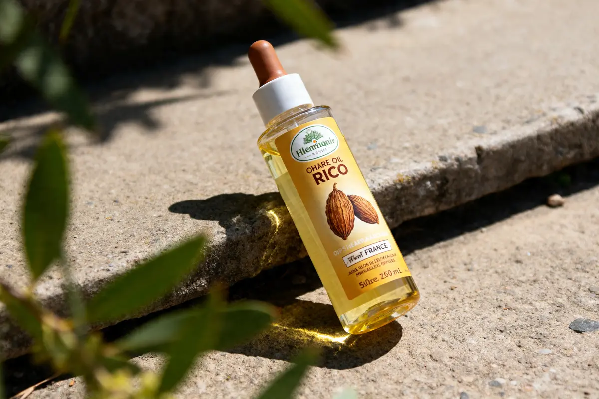 pexels-michal-pech-213601-757318 (1) Bouteille d'huile posée sur pierre, huile de ricin cheveux pour soin naturel efficace