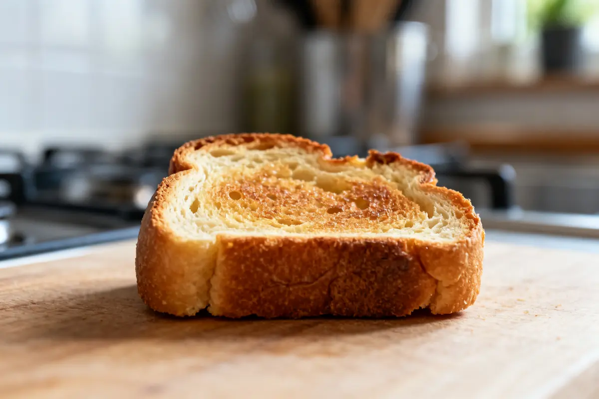 pexels-michal-pech-213601-757318 (1) Tranche dorée de brioche perdue sur planche en bois dans une cuisine lumineuse